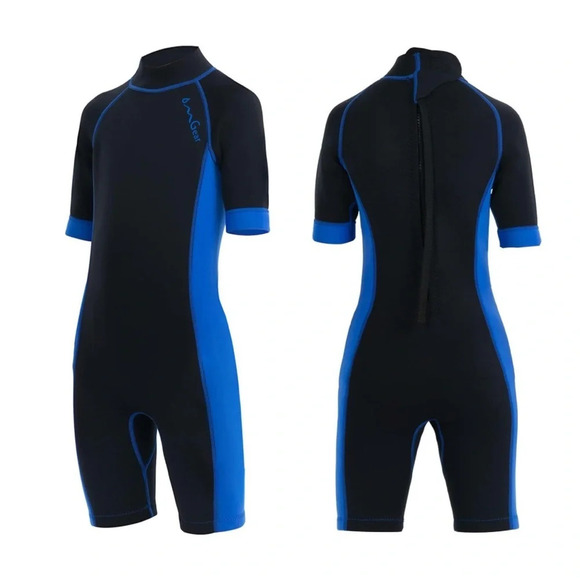 NWOT! Boy’s shorty black/blue wetsuit 4 - Picture 1 of 5